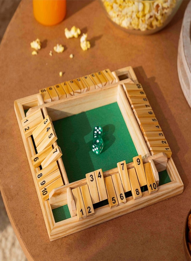 Lifelong Shut The Box Dice Game for Kids & Adults (4 Sided Wooden Board Game, 2 Dice) Educational Math Learning Game, Table Top Game for The Party Family - Image 1